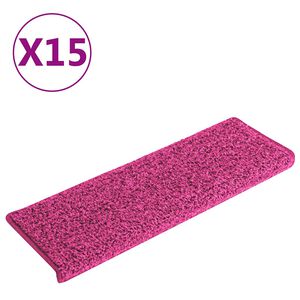 vidaXL Stufenmatten 15 Stk. 65x21x4 cm Rosa Rechteckiger Rand
