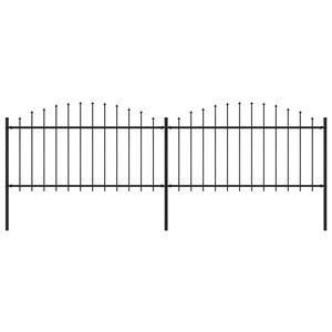 vidaXL Gartenzaun mit Speerspitze Stahl 359 x 150 cm Schwarz