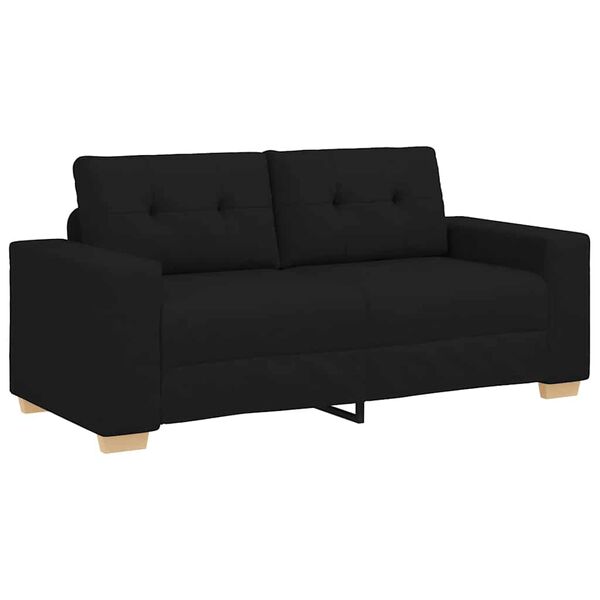 vidaXL Zweisitzer-Sofa Schwarz 180x77x82 cm Stoff