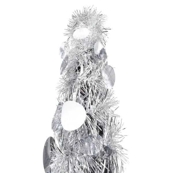 vidaXL Künstlicher Pop-Up-Weihnachtsbaum Silber 180 cm PET