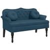 vidaXL Sitzbank mit Kissen Blau 120,5x65x75 cm Samt