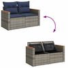vidaXL 8-tlg. Garten-Sofagarnitur mit Kissen Grau Poly Rattan Akazie