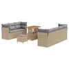 vidaXL Gartensofa-set 10 pcs Beige Poly-Rattan