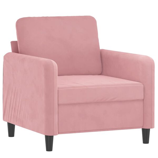 vidaXL Sessel mit Hocker Rosa 60 cm Samt