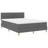 vidaXL LED Boxspringbett mit Kopfteil Dunkelgrau 140 x 200 cm Stoff