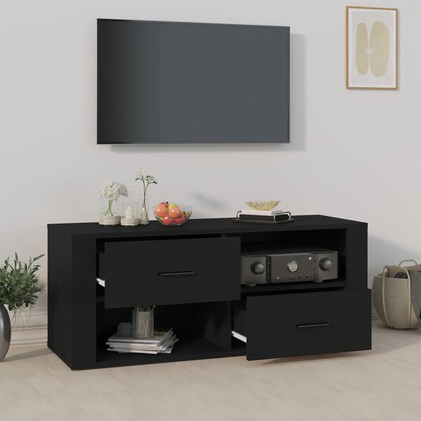 vidaXL TV-Schrank Schwarz 100x35x40 cm Holzwerkstoff
