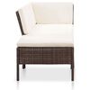 vidaXL 8-tlg. Garten-Lounge-Set mit Auflagen Poly Rattan Braun