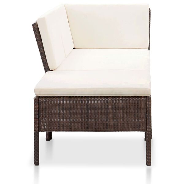vidaXL 8-tlg. Garten-Lounge-Set mit Auflagen Poly Rattan Braun