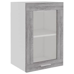 vidaXL H&auml;ngeschrank Lyon Glas Grau Sonoma 40x31x60 cm Holzwerkstoff