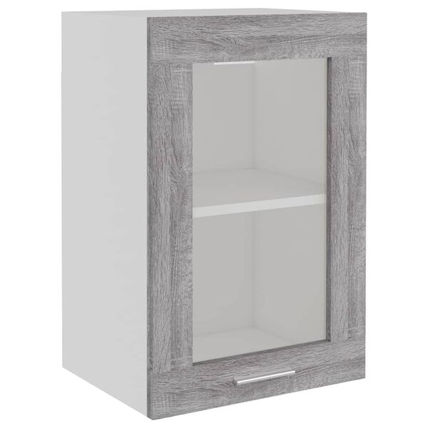 vidaXL Hängeschrank Lyon Glas Grau Sonoma 40x31x60 cm Holzwerkstoff