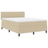 vidaXL Boxspringbett Hellgrau und Wei&szlig; 160 x 200 cm Cordstoff