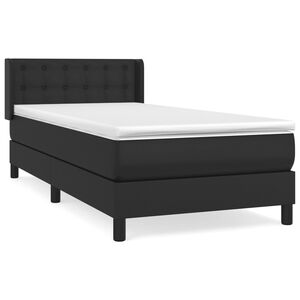 vidaXL Boxspringbett mit Matratze Schwarz 80x200 cm Kunstleder