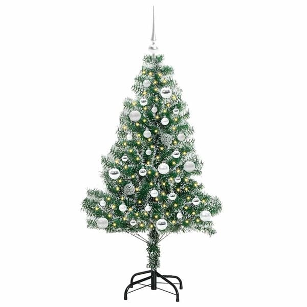vidaXL K&uuml;nstlicher Weihnachtsbaum beschneit mit LED Licht 150 cm