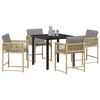 vidaXL Garten Essgruppe 5 pcs Beige Poly-Rattan