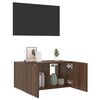 vidaXL TV-Wandschrank mit LED-Leuchten Braun Eichen-Optik 60x35x31 cm