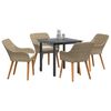 vidaXL Garten Essgruppe mit Kissen 5 pcs Beige Poly-Rattan