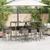 vidaXL 9-tlg. Gartenbar-Set mit Kissen Grau Poly Rattan