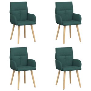 vidaXL Esszimmerst&uuml;hle 4 stk. Stoff Dunkelgr&uuml;n 60 x 56 x 96 cm