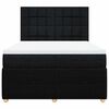 vidaXL Boxspringbett mit Matratze Schwarz 140x200 cm Stoff