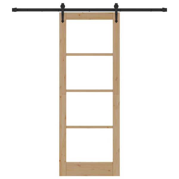 vidaXL Schiebet&uuml;r Nat&uuml;rlich und Schwarz 78 x 211 cm