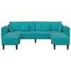 vidaXL Sofa mit Kissen 3 pcs T&uuml;rkis Samt