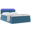 vidaXL Bett mit Stauraum und LED mit LED Dunkelblau 140 x 200 cm Samt