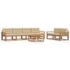 vidaXL Outdoor-Sofagarnitur mit Kissen 7 pcs Natur und Beige