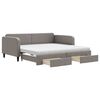 vidaXL Tagesbett Ausziehbar mit Schubladen Taupe 100x200 cm Stoff