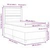 vidaXL LED Boxspringbett mit Matratze Creme 100 x 200 cm Stoff