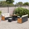 vidaXL Gartensofa-set mit Kissen 9 pcs Schwarz und Creme