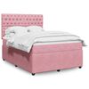 vidaXL Boxspringbett mit Matratze Rosa 140x200 cm Samt