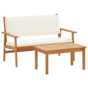 vidaXL Gartensofa-set 2 stk. Cremewei&szlig; Massivholz Akazie