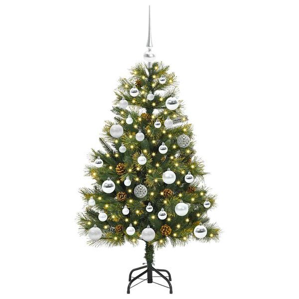 vidaXL K&uuml;nstlicher klappbarer Weihnachtsbaum mit Tannenzapfen 120 cm