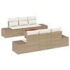 vidaXL Gartensofa-set 7 Stk. Beige und Creme Poly-Rattan