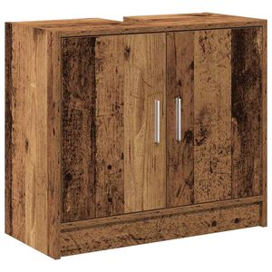 vidaXL Badezimmerschrank mit T&uuml;r Altholz 63 x 29 x 55 cm Holzwerkstoff