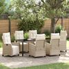 vidaXL Garten Essgruppe 7 pcs Beige Poly-Rattan