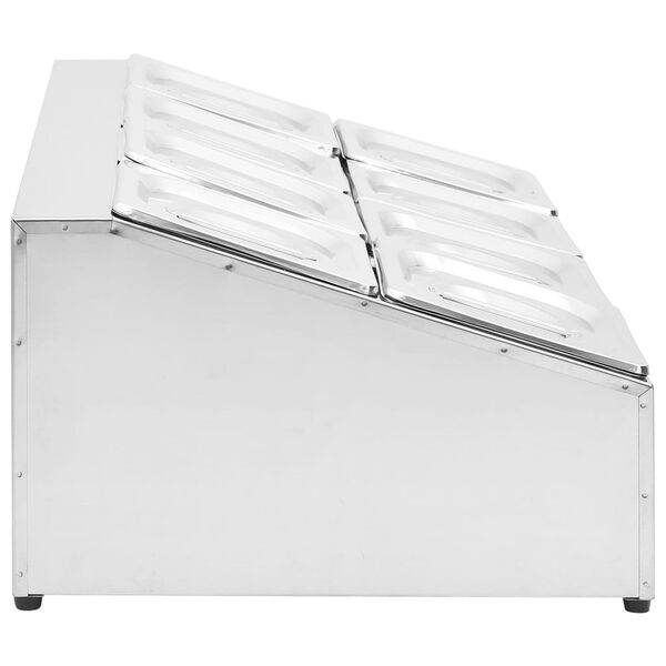 vidaXL Gastronorm-Ständer mit 8 GN 1/6 Behältern Edelstahl