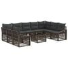 vidaXL Gartensofa-set 10 stk. Grau Poly-Rattan
