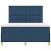 vidaXL Boxspringbett mit Matratze mit Kopfteil Blau 140 x 200 cm Stoff