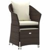 vidaXL 2-tlg. Garten-Lounge-Set mit Kissen Braun Poly Rattan
