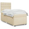 vidaXL Boxspringbett mit Matratze Creme 80x200 cm Stoff