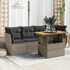 vidaXL 5-tlg. Garten-Sofagarnitur mit Kissen Grau Poly Rattan