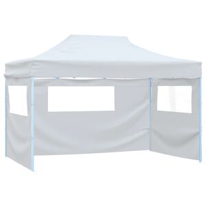 vidaXL Partyzelt Faltbar mit 3 Seitenteilen 291x413x315 cm Wei&szlig;