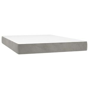 vidaXL Taschenfederkernmatratze Mittel Hellgrau 140x200x20 cm Samt