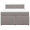 vidaXL Boxspringbett mit Matratze Taupe 140x190 cm Stoff