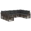vidaXL Gartensofa-set 9 stk. Grau Poly-Rattan