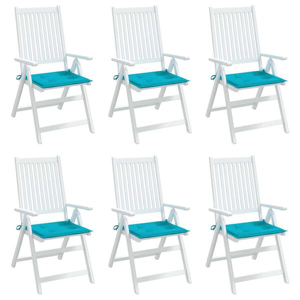 vidaXL Gartenstuhl-Kissen 6 Stk. T&uuml;rkis 40x40x4 cm Stoff