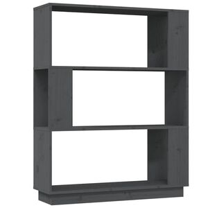 vidaXL B&uuml;cherregal/Raumteiler Grau 80x25x101 cm Massivholz Kiefer