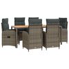 vidaXL Outdoortisch-Set 7 stk. Hellgrau und Dunkelgrau
