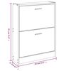 vidaXL Schuhschrank Hochglanz-Wei&szlig; 59x17x81 cm Holzwerkstoff